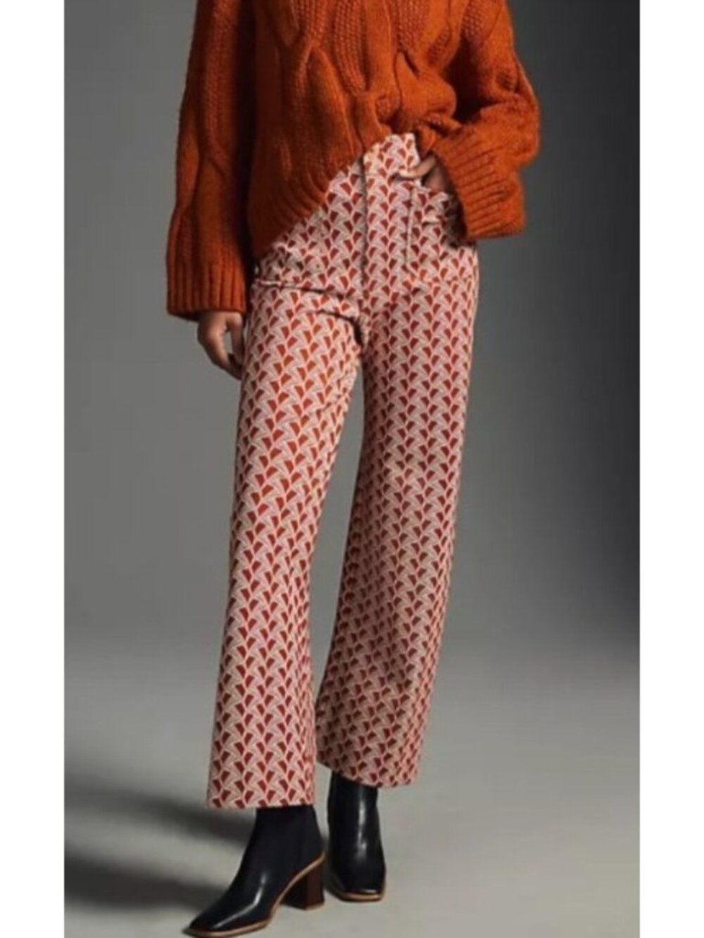NEW Anthropologie Maeve the Colette Ponte Wide-Leg Pants High-Rise Printed 27